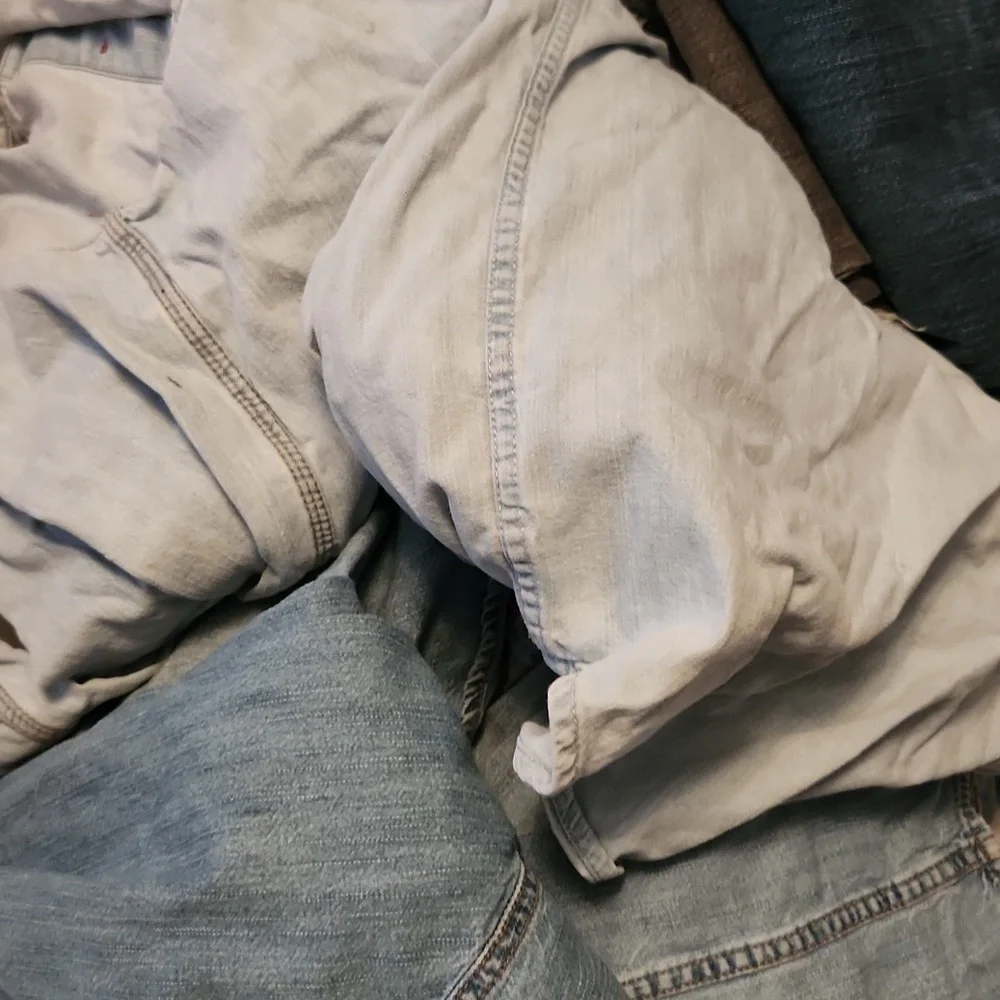 Destroyed denim Shirts jeans for blankets and crafts or to fix and wear again